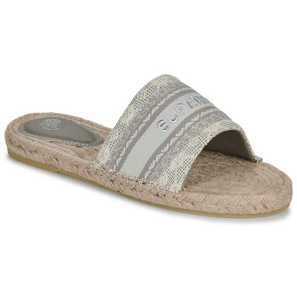  Superdry  Klapki Superdry  Mules Compensées Style Espadrille En Toile  