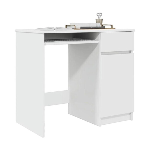  Vidaxl  Biurka Vidaxl  Bureau  86x49x76 Cm Bois D'ingénierie Blanc  
