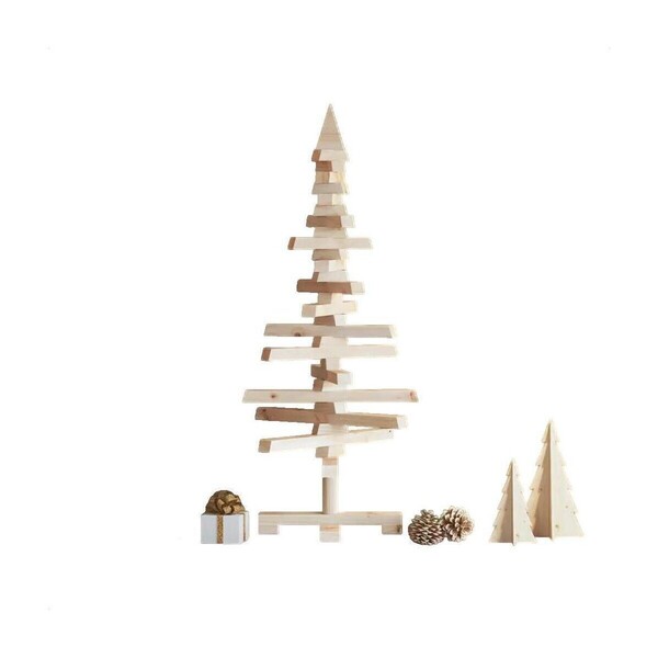  Vidaxl  Dekoracje Bożonarodzeniowe Vidaxl  Arbre De Noël  Modèle Brun En Bois Massif  