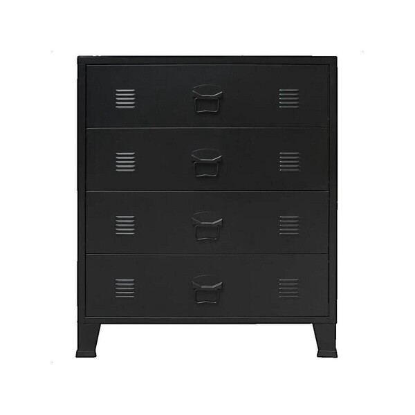  Vidaxl  Komody Vidaxl  Commode  Métal Style Industriel 78x40x93 Cm Noir  