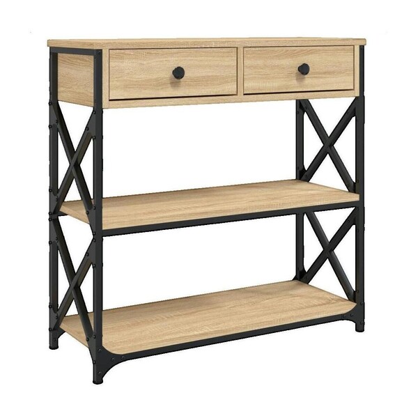  Vidaxl  Konsole Vidaxl  Table Console  Bois D'ingénierie Marron 75x28x75 Cm  