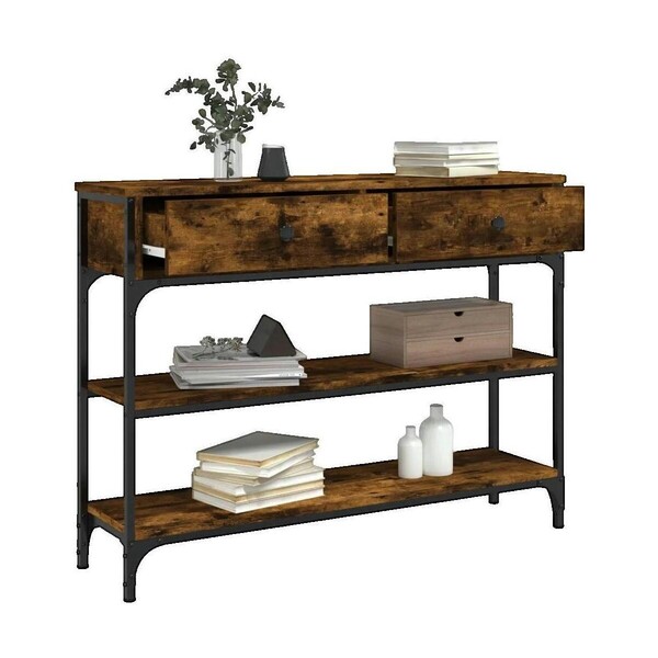  Vidaxl  Konsole Vidaxl  Table Console  Bois D'ingénierie Marron 100x25x75 Cm  