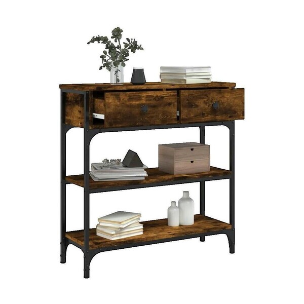  Vidaxl  Konsole Vidaxl  Table Console  Chêne Fumé 72,5x25x75 Cm Bois D'ingénierie  