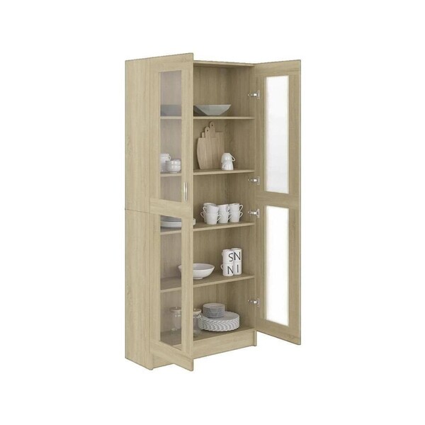  Vidaxl  Kredensy Vidaxl  Bibliothèque  Armoire Vitrine Bois D'ingénierie Marron  