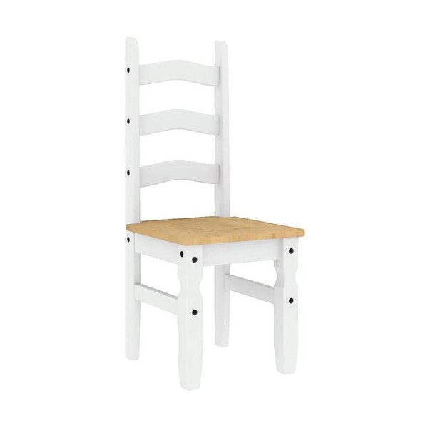  Vidaxl  Krzesła Vidaxl  Chaises à Manger  Corona Lot De 2 Bois Massif Blanc  