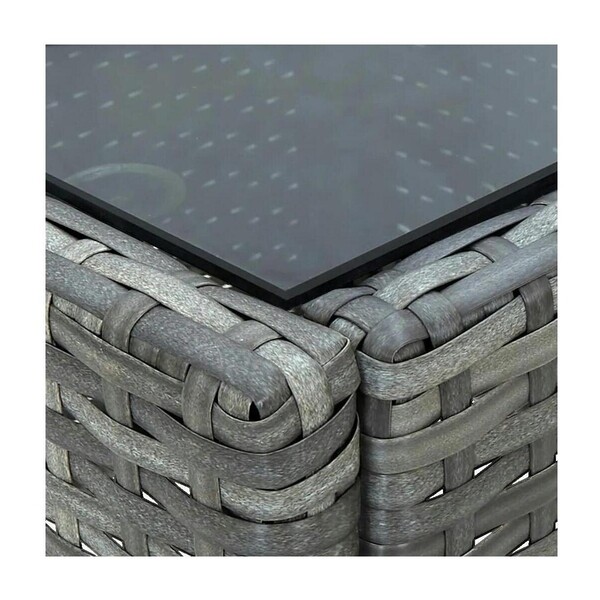  Vidaxl  Ławy Ogrodowe Vidaxl  Table Basse D'extérieur  Résine Tressée Gris 40x40x45 Cm  
