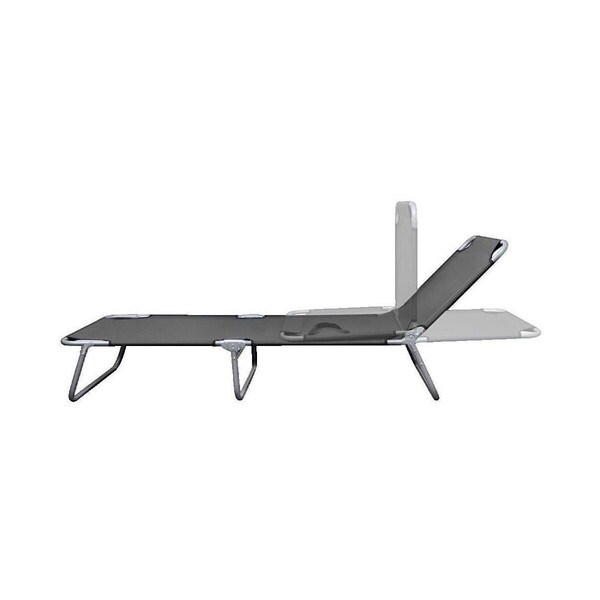  Vidaxl  Leżaki Vidaxl  Chaise Longue  Pliable Avec Dossier Réglable Gris  