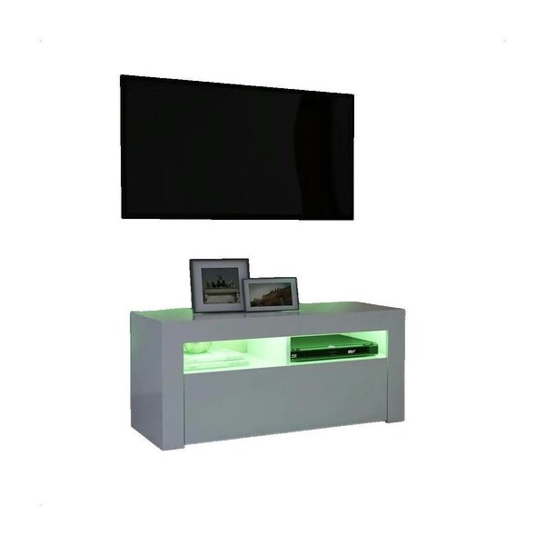  Vidaxl  Meble Tv Vidaxl  Meuble Tv  Avec Lumières Led Blanc 90x35x40 Cm  