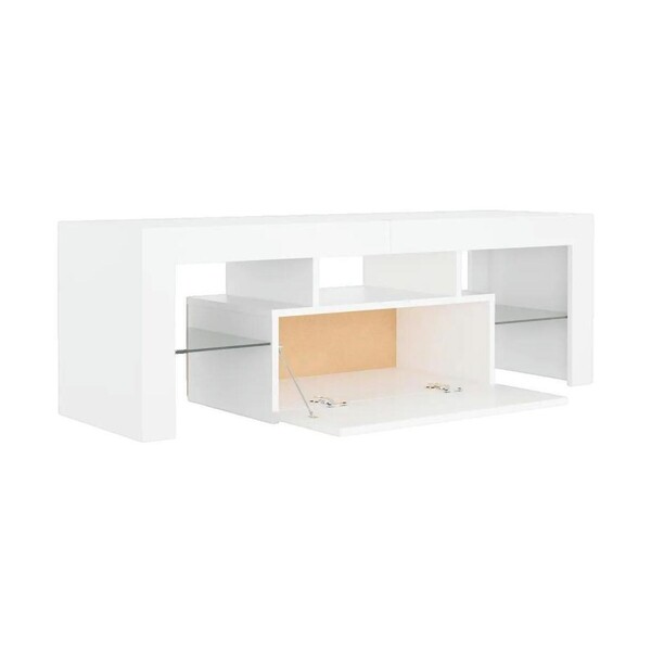  Vidaxl  Meble Tv Vidaxl  Meuble Tv  Avec Lumières Led Blanc 120x35x40 Cm  