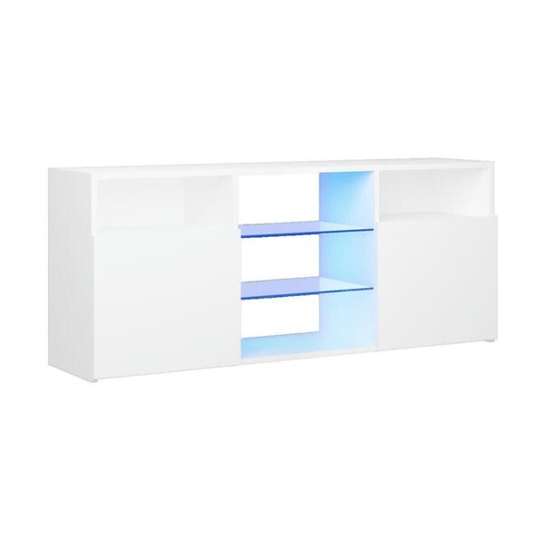  Vidaxl  Meble Tv Vidaxl  Meuble Tv  Avec Lumières Led Blanc 120x30x50 Cm  