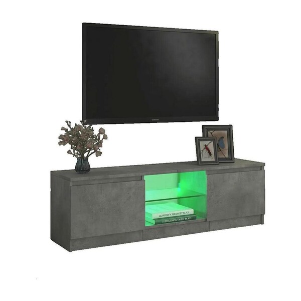  Vidaxl  Meble Tv Vidaxl  Meuble Tv  Avec Lumières Led Gris Béton 120x30x35,5 Cm  