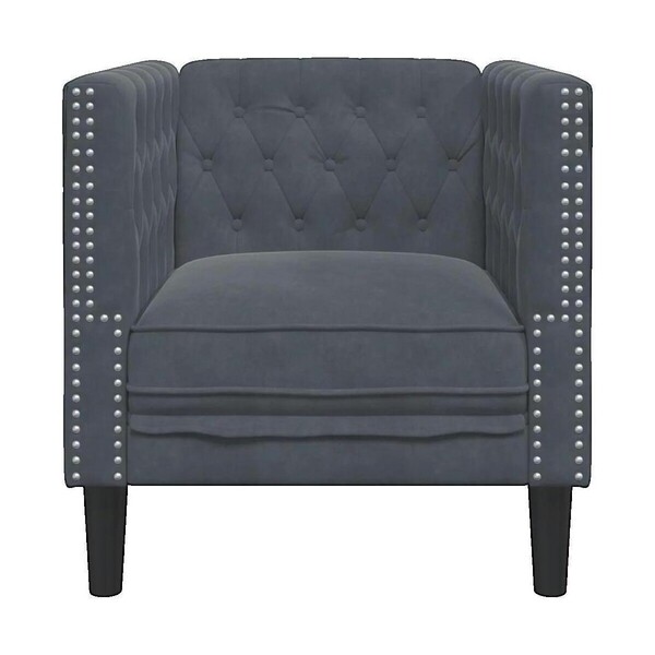  Vidaxl  Sofy 3-osobowe Vidaxl  Canapé 3 Places  Chesterfield Velours Gris Foncé  
