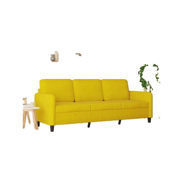  Vidaxl  Sofy 3-osobowe Vidaxl  Canapé 3 Places  Velours Jaune 180 Cm  