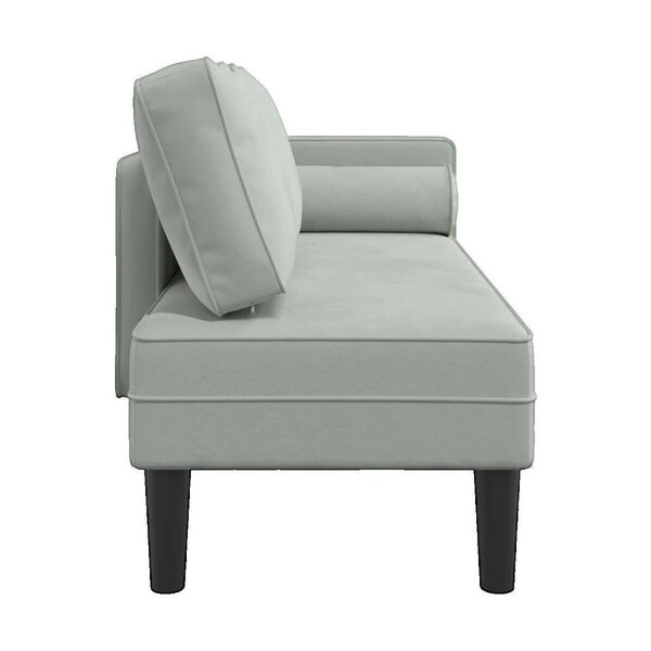  Vidaxl  Sofy 2-osobowe Vidaxl  Fauteuil  Chaise Longue Velours Gris Clair  