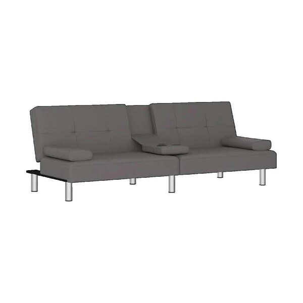  Vidaxl  Sofy Rozkładane Vidaxl  Canapé-lit  Avec Porte-gobelets Gris Similicuir  