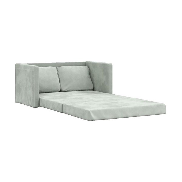  Vidaxl  Sofy Rozkładane Vidaxl  Canapé-lit  2 En 1 Gris Clair Velours 122x204x55 Cm  