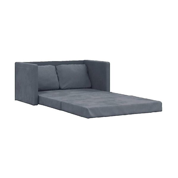  Vidaxl  Sofy Rozkładane Vidaxl  Canapé-lit  2 En 1 Gris Foncé Velours 122x204x55 Cm  