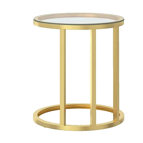  Vidaxl  Stoliki Kawowe Vidaxl  Table D'appoint  Doré 45 Cm Verre Trempé  