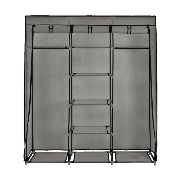  Vidaxl  Szafy Vidaxl  Armoire  Avec Compartiments Et Barres Gris 150x45x175 Cm  