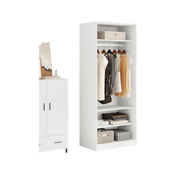  Vidaxl  Szafy Vidaxl  Armoire  Garde-robe Blanc 80x50x200 Cm Bois D'ingénierie  