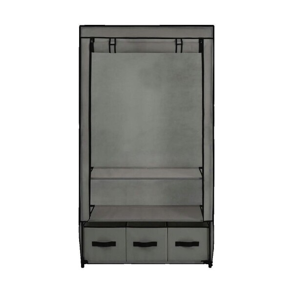  Vidaxl  Szafy Vidaxl  Armoire  Garde-robe Gris 87 X 49 X 159 Cm Tissu  