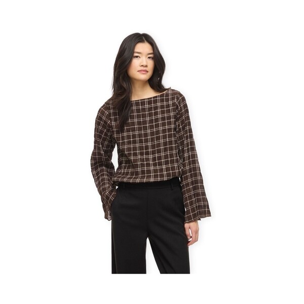  Vila  Bluzki Vila  Top Ebla - Coffe Bean/birch  