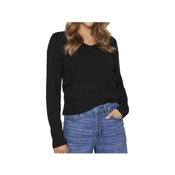  Vila  Swetry Vila  Pull  Col En V Confort Quotidien Noir  