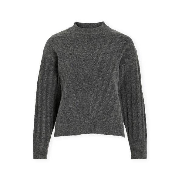  Vila  Swetry Vila  Relli Highneck Knit - Dark Grey Melange  