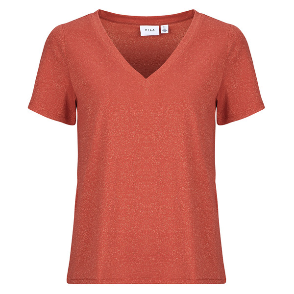  Vila  T-shirty Z Krótkim Rękawem Vila  Viluxi Glitter V-neck  