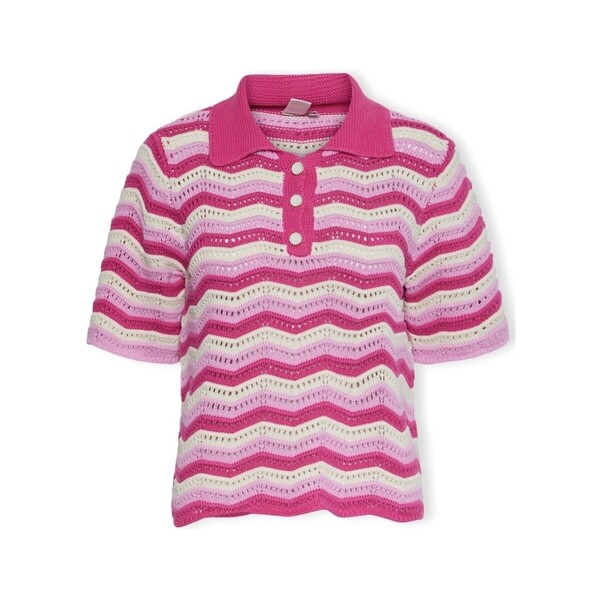  Y.a.s  Bluzki Y.a.s  Yas Furo Knit S/s - Birch/pastel Lavender  