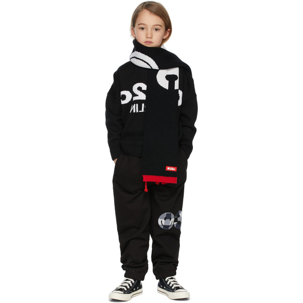  032c Ssense Exclusive Kids Black Smiley Logo Lounge Pants 