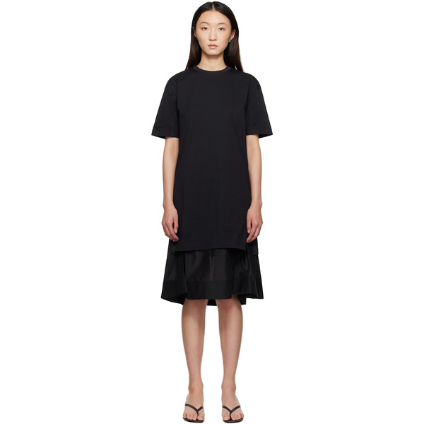  3.1 Phillip Lim Black Oversized T-shirt Combo Midi Dress 