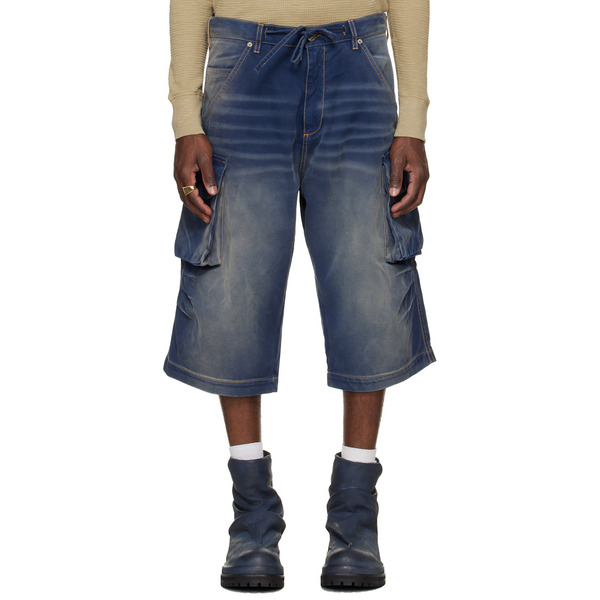  424 Navy Camo Bermudas Cargo Shorts 