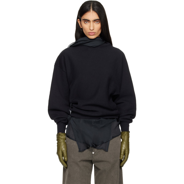  6397 Black Draped Sweatshirt 