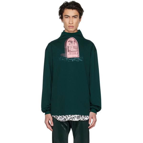  99%is- Green 'r.i.p' Gravestone Long Sleeve T-shirt 