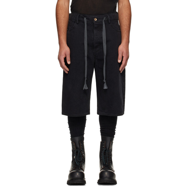  A Diciannoveventitre Black Oversized Jean Shorts 