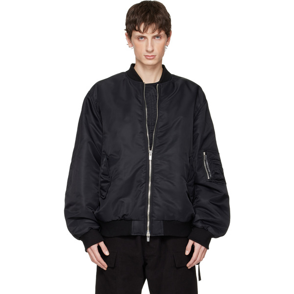  A Diciannoveventitre Black Padded Bomber Jacket 