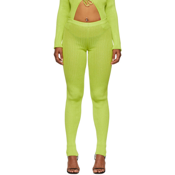  A. Roege Hove Green Nylon & Cotton Leggings 