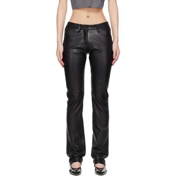  Aaron Esh Black Leather Trousers 