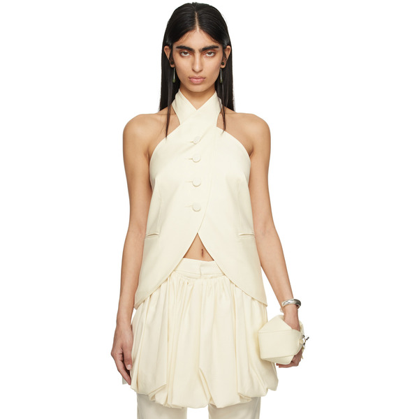  Aaron Esh Ssense Exclusive Off-white Halter Neck Camisole 