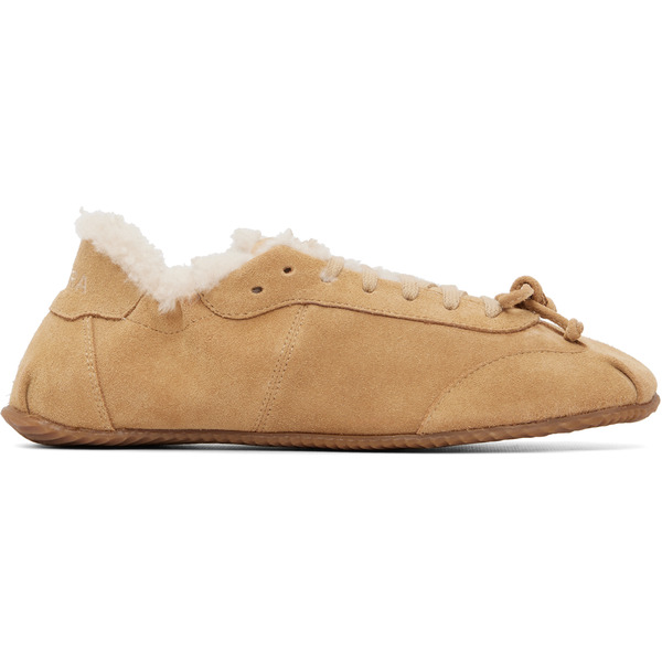  Abra Beige Ballerina Shearling Sneakers 