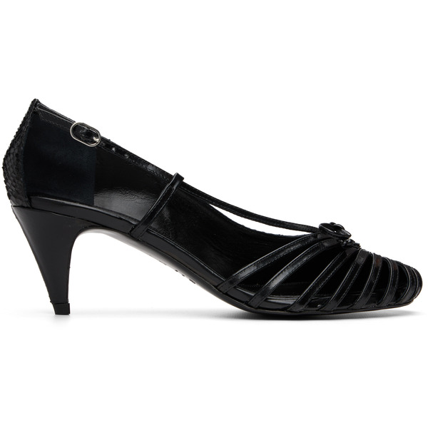 Abra Black Double Shoe Kitten Heels 