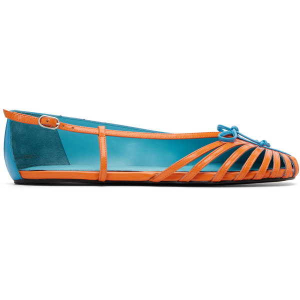  Abra Blue & Orange Double Shoe Ballerina Flats 