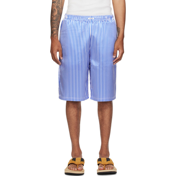  Abra Ssense Exclusive Blue & White Basketball Printed Shorts 