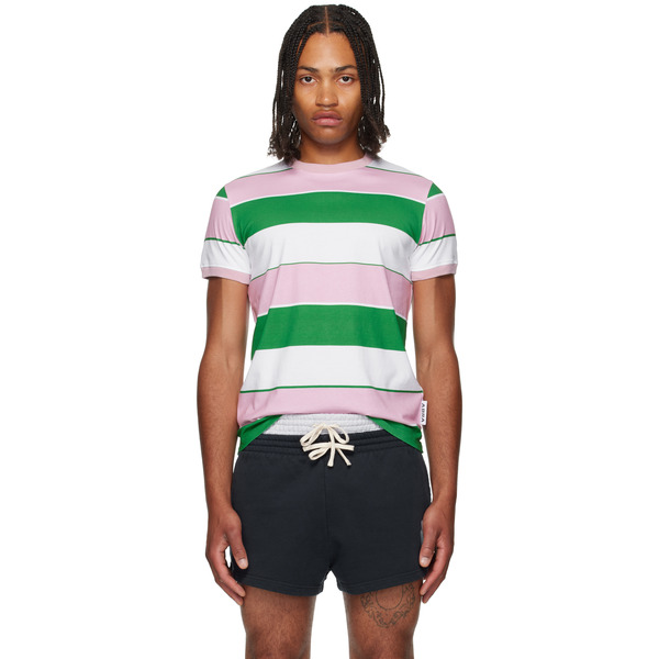  Abra Ssense Exclusive Green & Pink Striped T-shirt 