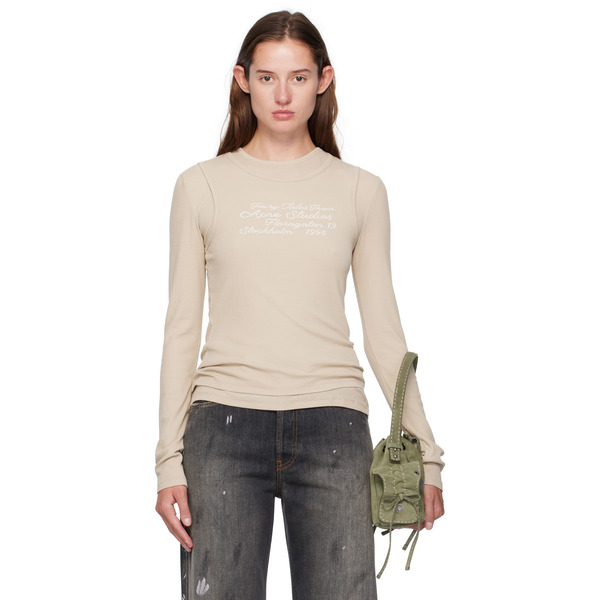  Acne Studios Beige Layered Long-sleeve T-shirt 
