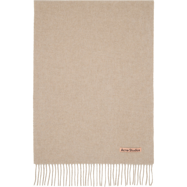  Acne Studios Beige Narrow Fringe Wool Scarf 