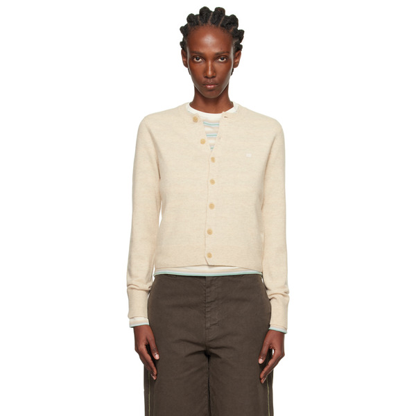  Acne Studios Beige Yak Wool Fitted Cardigan 