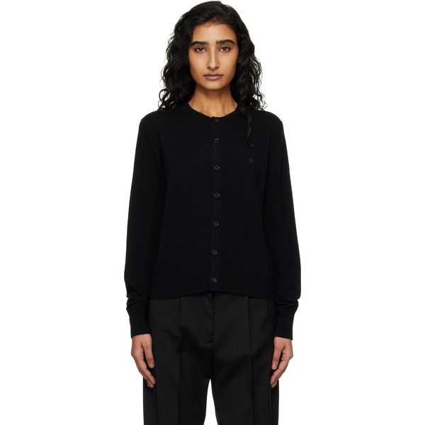  Acne Studios Black Fitted Yak Wool Cardigan 