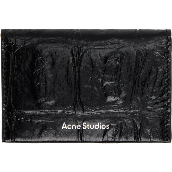 Acne Studios Black Folded Leather Card Holder 